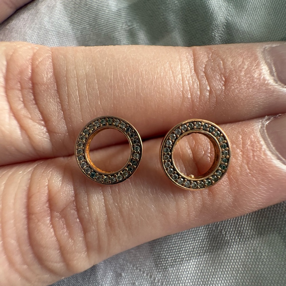 Pandora Rose Gold Circle Stud Earrings